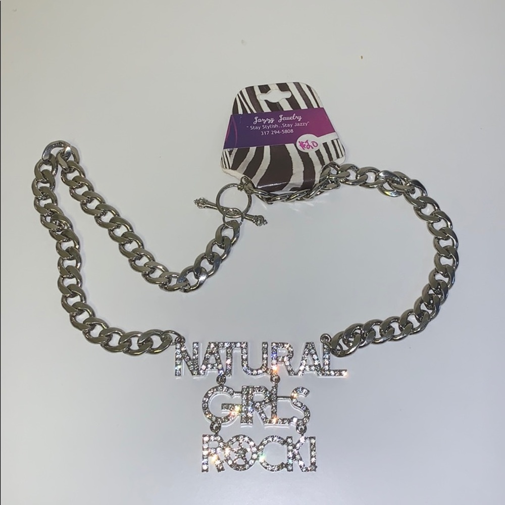 “Natural Girls Rock” Bling Chain Necklace